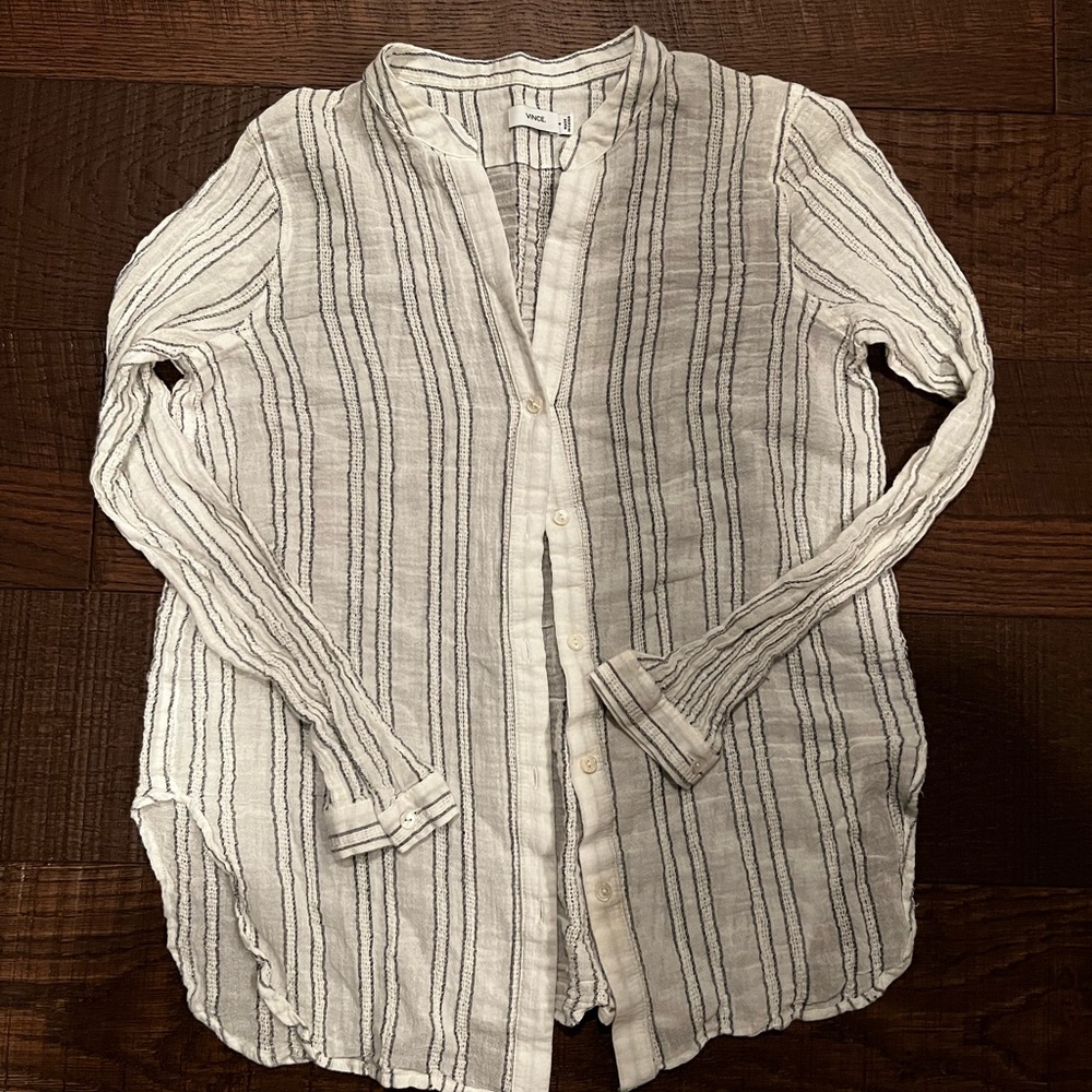 Vince button down stripped blouse